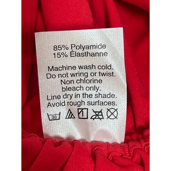 J. Crew Tasseled /Ruched Rash Guard Swim Top Long Sleeve in Red - Sz L - NWT - Picture 8 of 9